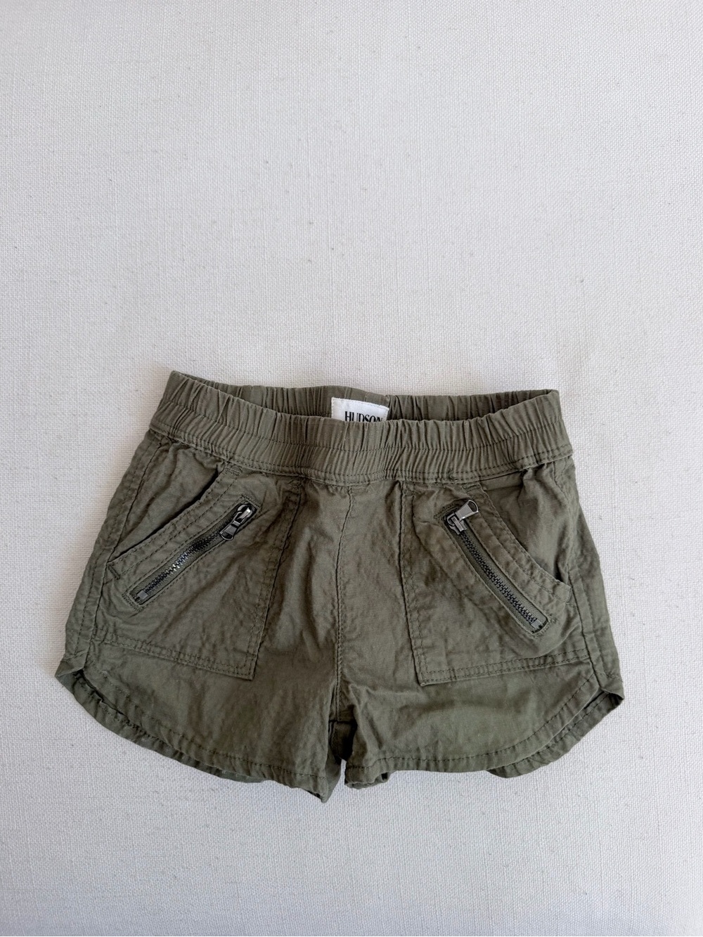 Hudson Baby Olive Green Cargo Style Shorts for toddler